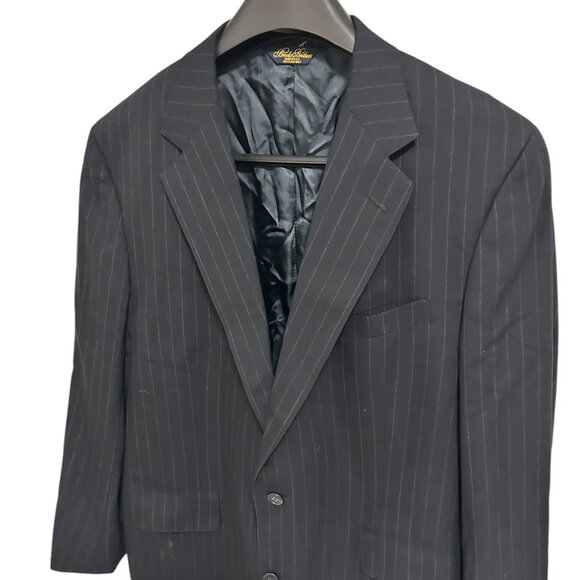 Brooks Brothers Brooksease Blazer Men's 44R Blue 100% Wool Pinstripes - Picture 2 of 7